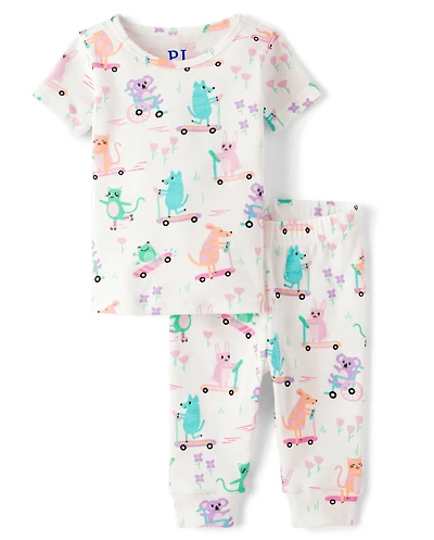 Baby And Toddler Girls Animal Snug Fit Cotton Pajamas