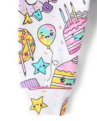 Baby And Toddler Girls Birthday Dessert Snug Fit Cotton Pajamas
