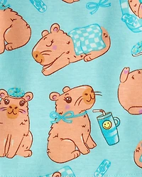 Baby And Toddler Girls Capybara Snug Fit Cotton Pajamas