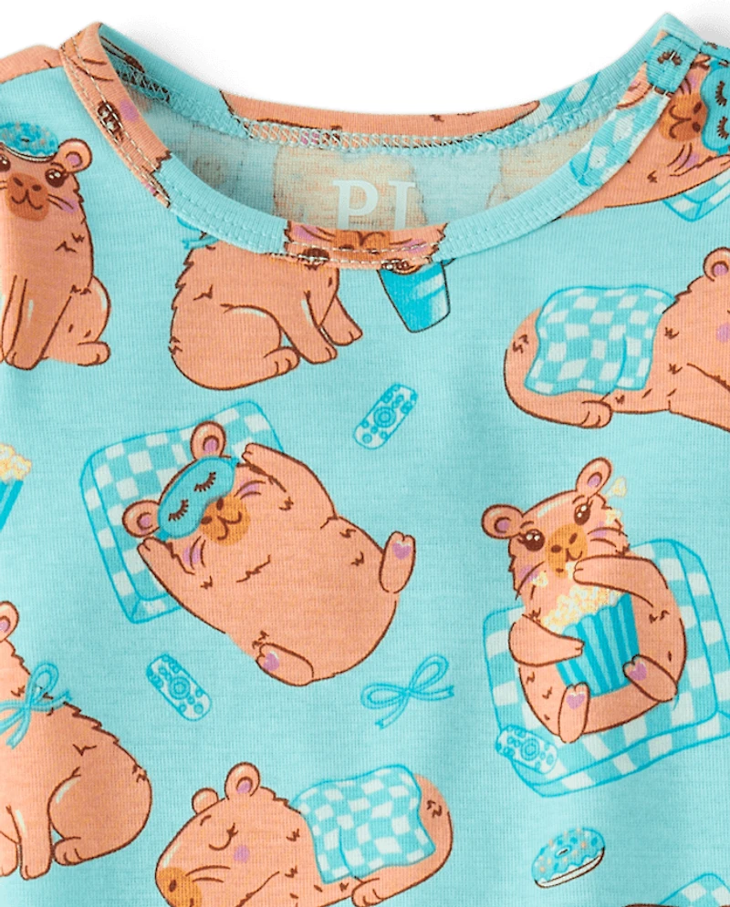 Baby And Toddler Girls Capybara Snug Fit Cotton Pajamas