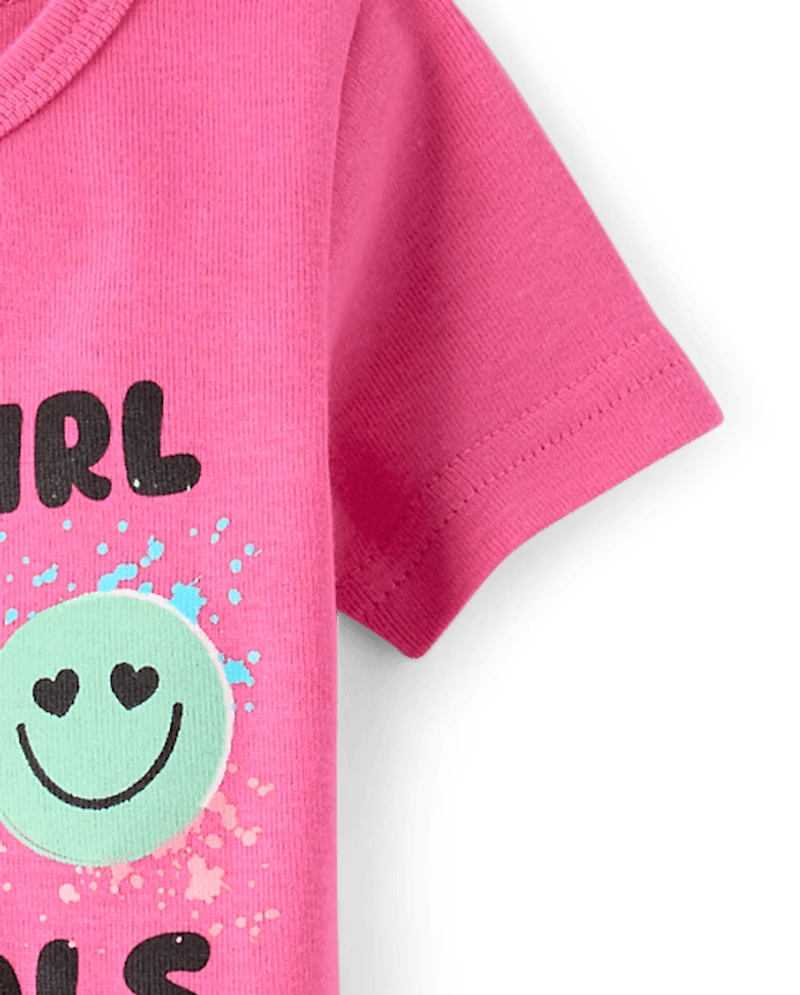 Pyjama en coton ajusté pour bébés et petites filles, motif grands buts de football