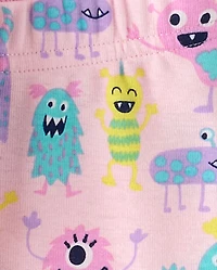 Pyjama en coton doux et confortable à motif monstre pour bébés petites filles