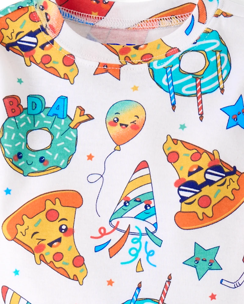 Baby And Toddler Boys Birthday Food Snug Fit Cotton Pajamas