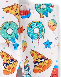 Pyjamas en coton ajustés pour bébés et petits garçons, sur le thème de l'anniversaire la nourriture