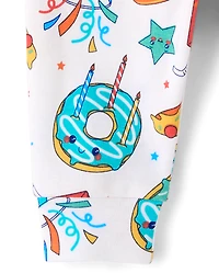 Pyjamas en coton ajustés pour bébés et petits garçons, sur le thème de l'anniversaire la nourriture