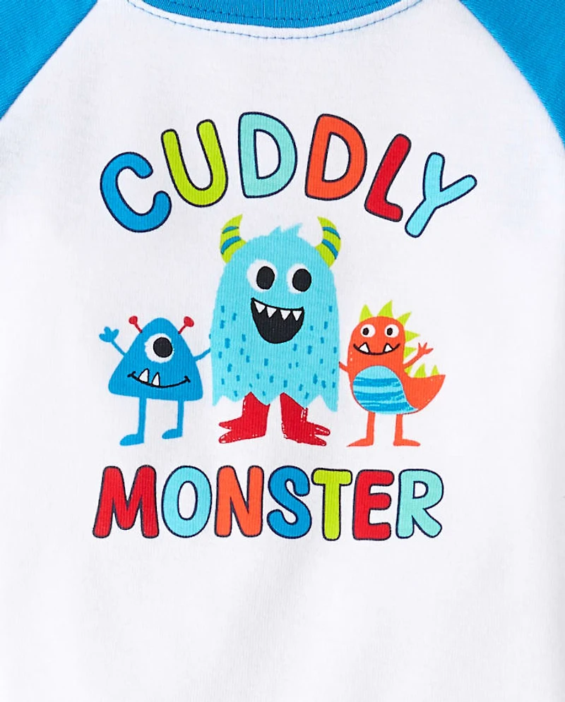 Baby And Toddler Boys Cuddly Monster Snug Fit Cotton Pajamas