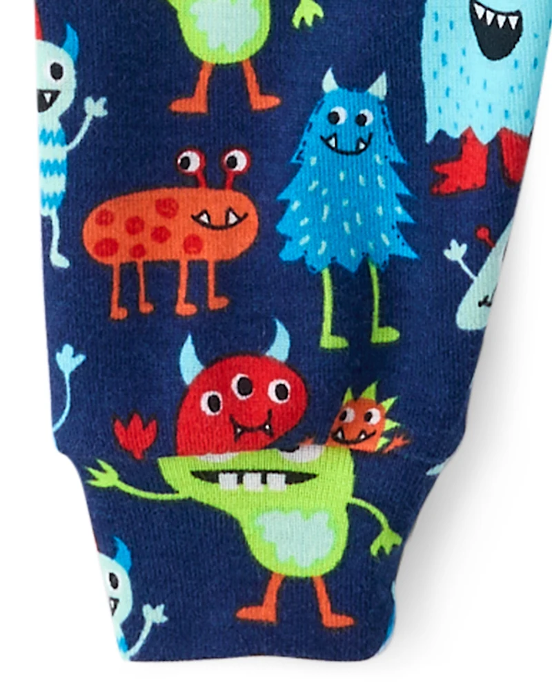 Pyjama en coton doux et confortable à motif monstre pour bébés petits garçons