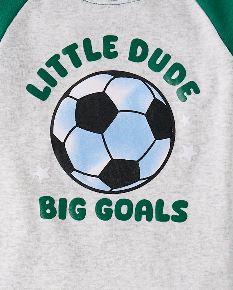 Baby And Toddler Boys Big Soccer Goals Snug Fit Cotton Pajamas