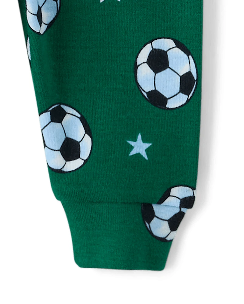 Baby And Toddler Boys Big Soccer Goals Snug Fit Cotton Pajamas