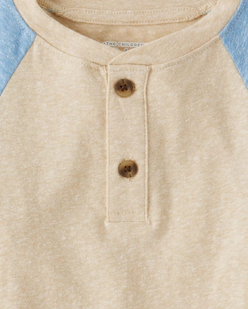 Haut Henley chiné à blocs de couleurs pour bébés et petits garçons