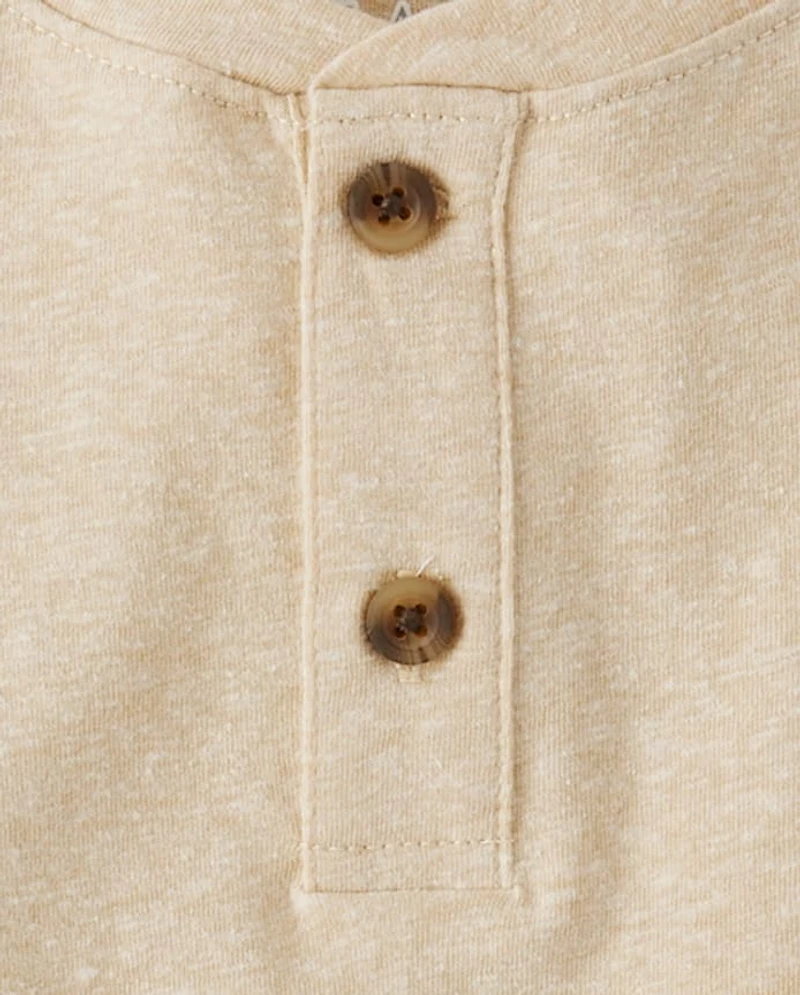 Baby And Toddler Boys Colorblock Marled Henley Top