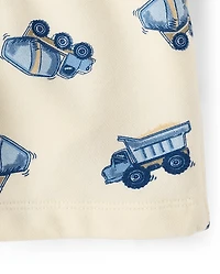 Baby And Toddler Boys Construction Vehicle French Terry Active Shorts