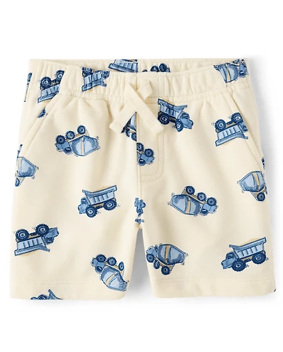 Baby And Toddler Boys Construction Vehicle French Terry Active Shorts