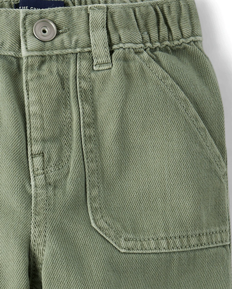 Baby And Toddler Boys Garment Dyed Barrel Jeans