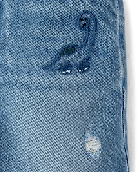 Baby And Toddler Boys Embroidered Dino Jean Shorts
