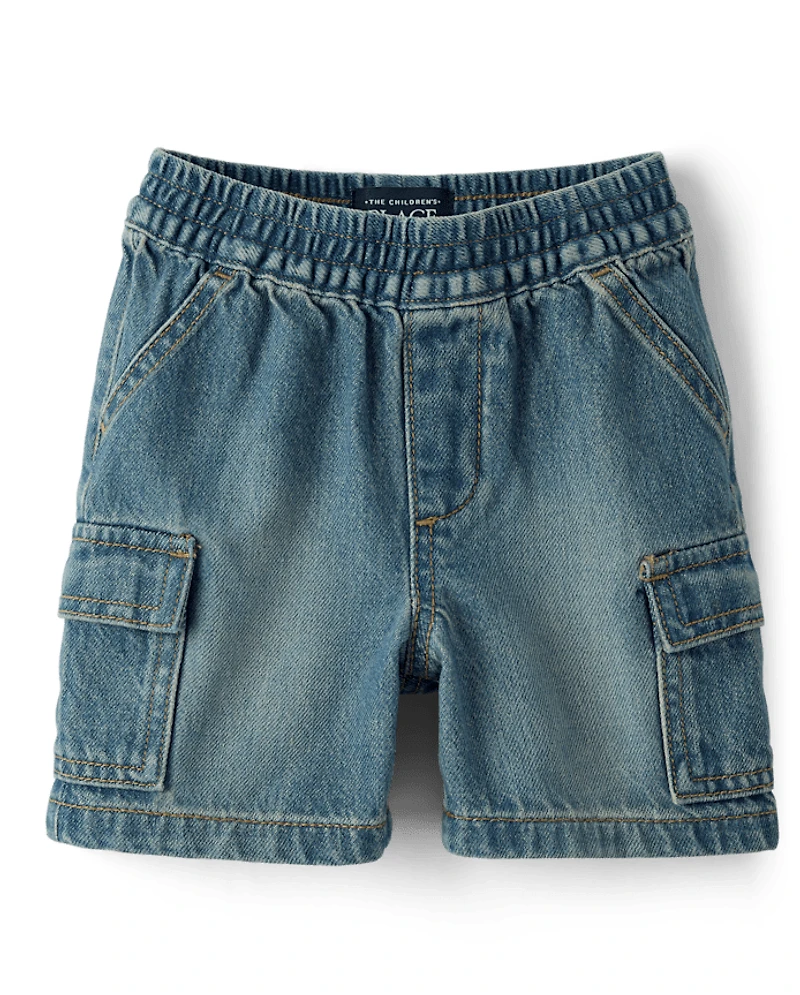 Baby And Toddler Boys Pull On Cargo Jean Shorts