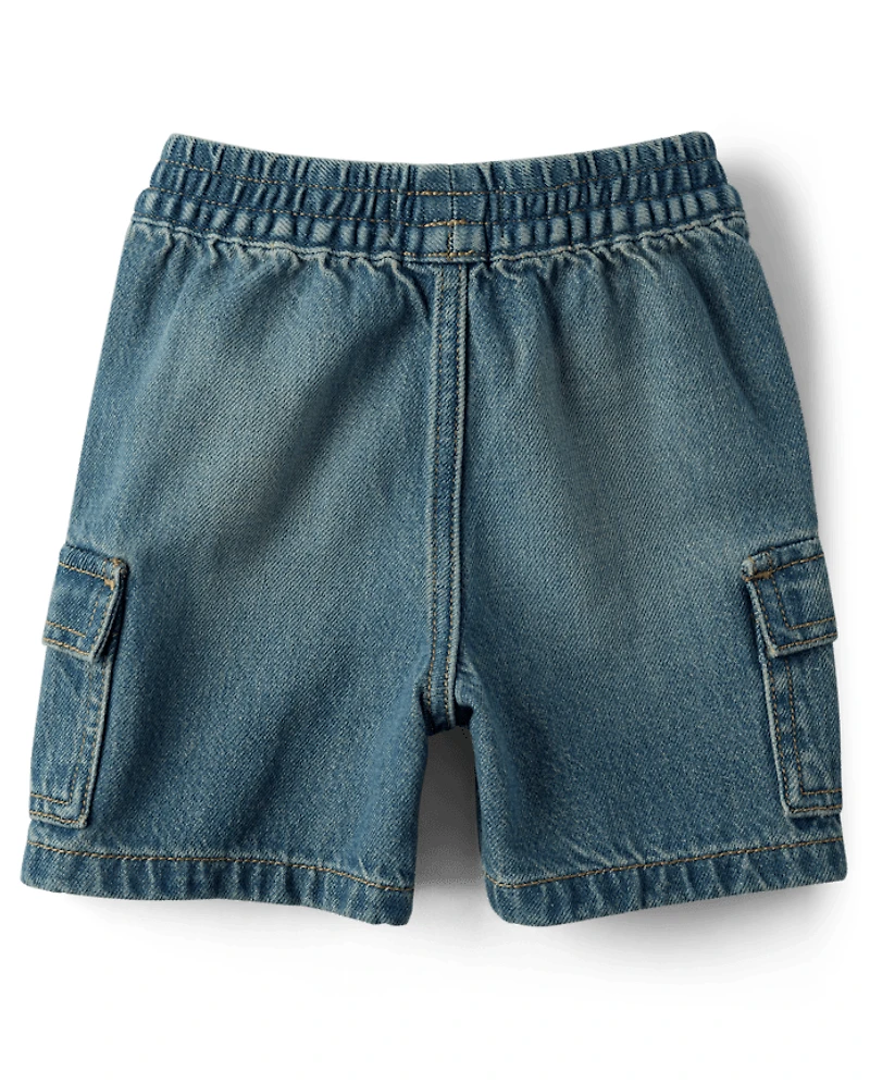 Baby And Toddler Boys Pull On Cargo Jean Shorts