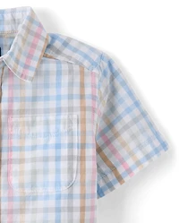 Baby And Toddler Boys Gingham Poplin Button Up Shirt
