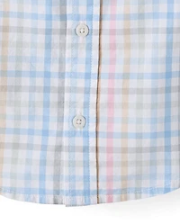 Baby And Toddler Boys Gingham Poplin Button Up Shirt