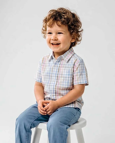 Baby And Toddler Boys Gingham Poplin Button Up Shirt