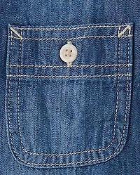 Baby And Toddler Boys Chambray Button Up Shirt