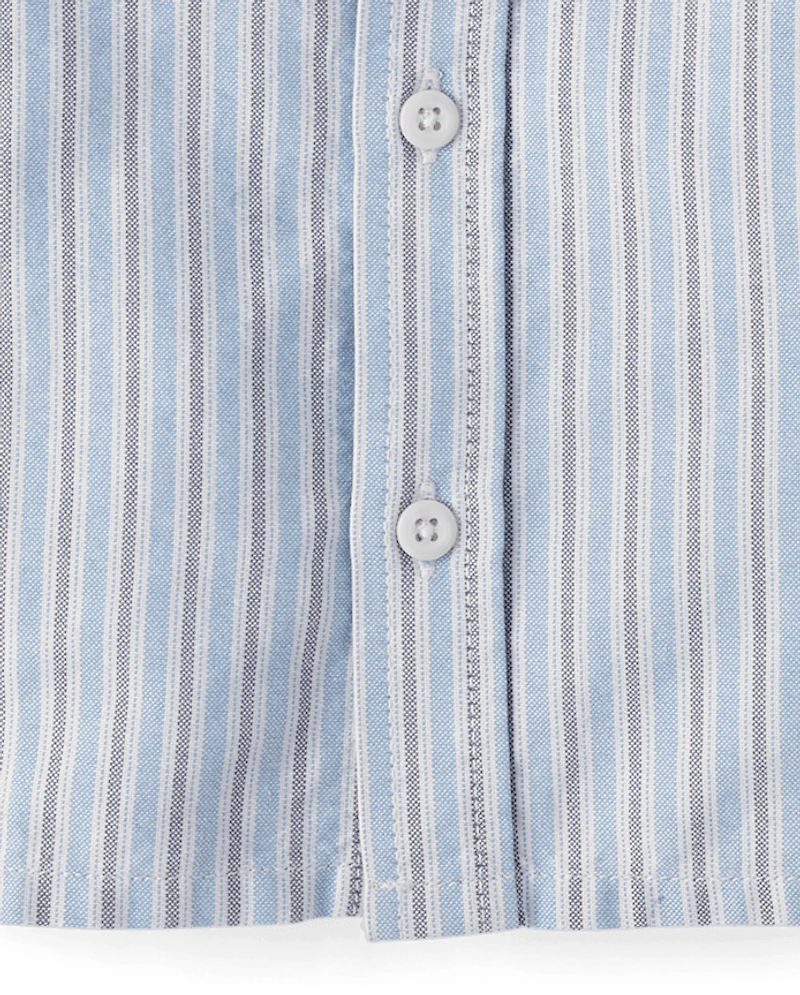 Baby And Toddler Boys Striped Oxford Button Up Shirt