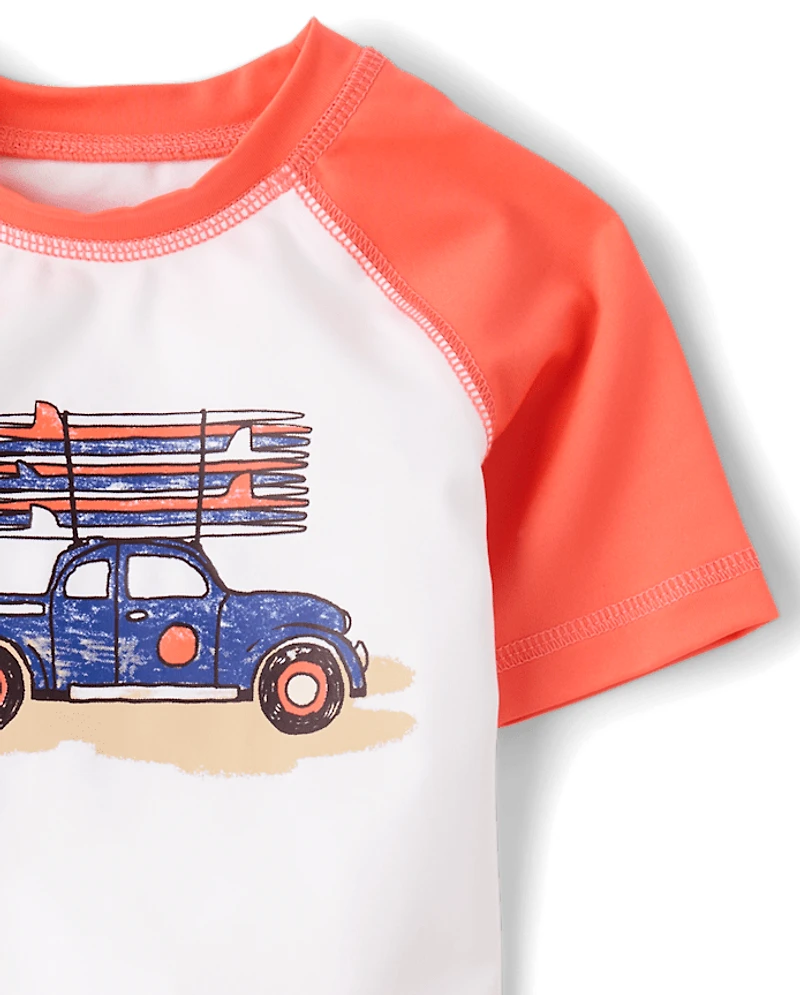 Baby And Toddler Boys Print Rashguard Swimsuit