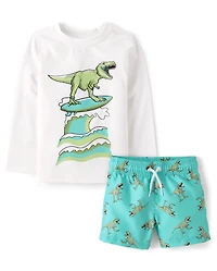 Baby And Toddler Boys Print Rashguard Swimsuit