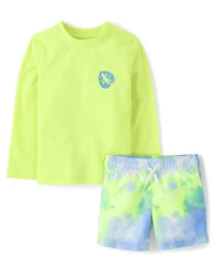 Baby And Toddler Boys Print Rashguard Swimsuit