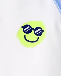 Baby And Toddler Boys Happy Face Rashguard Swim Set