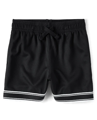 Baby And Toddler Boys Quick Dry Striped Mesh Lined Active Shorts