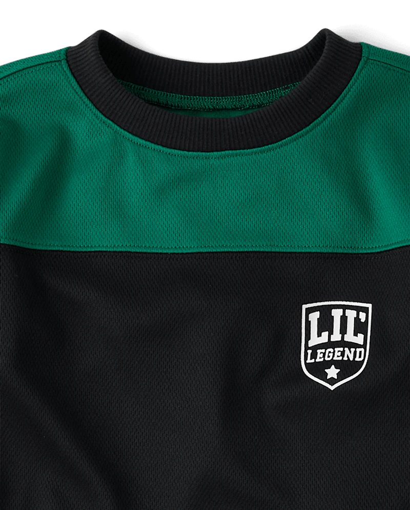 Baby And Toddler Boys Quick Dry Colorblock Mesh Football Top