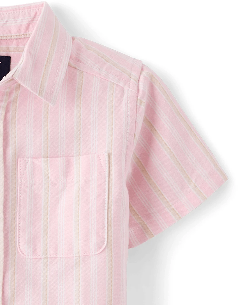 Baby And Toddler Boys Striped Oxford Button Up Shirt