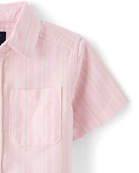 Baby And Toddler Boys Striped Oxford Button Up Shirt