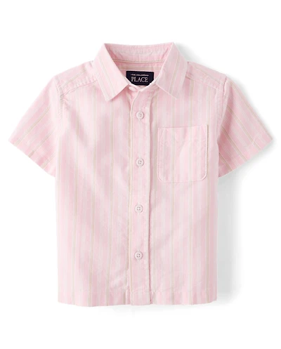 Baby And Toddler Boys Striped Oxford Button Up Shirt