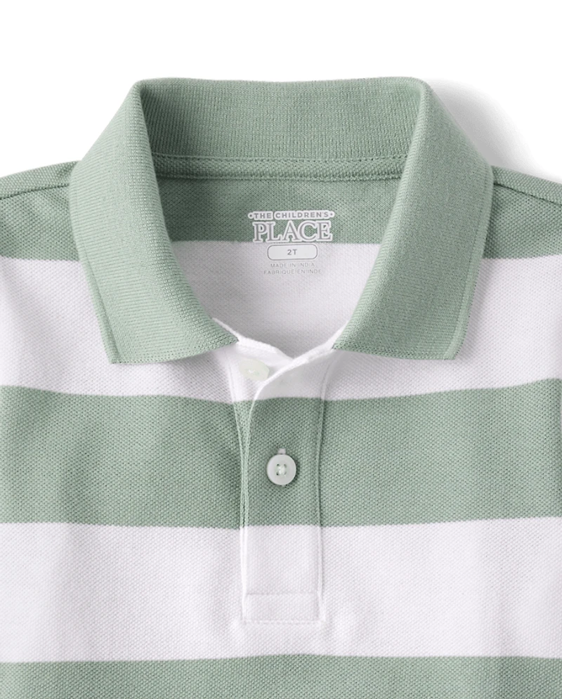 Polo rayé en piqué doux pour bébés et petits garçons