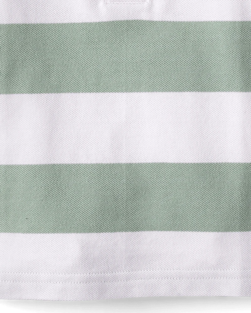 Polo rayé en piqué doux pour bébés et petits garçons