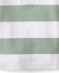 Polo rayé en piqué doux pour bébés et petits garçons