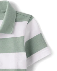 Polo rayé en piqué doux pour bébés et petits garçons