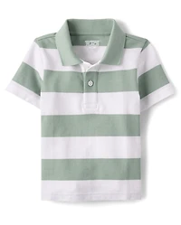 Baby And Toddler Boys Striped Soft Pique Polo