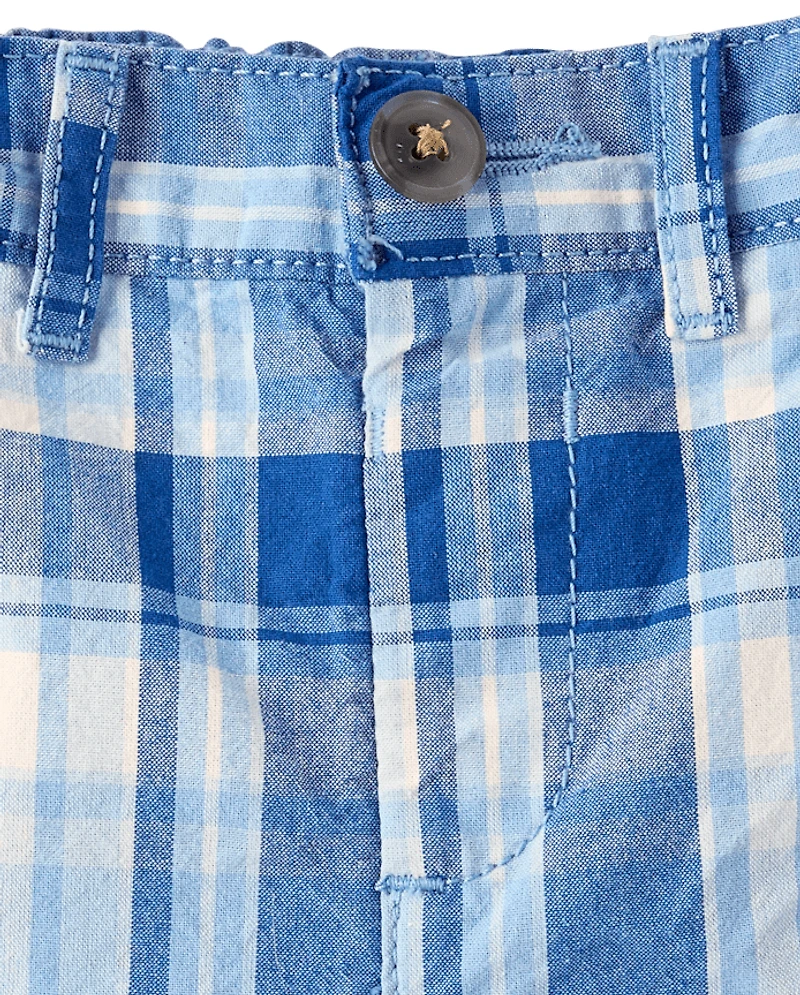 Shorts chino à carreaux pour bébés et petits garçons