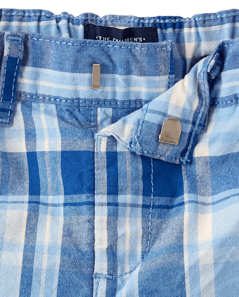 Shorts chino à carreaux pour bébés et petits garçons