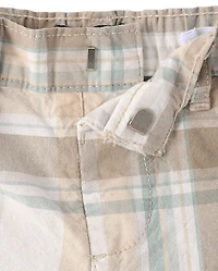 Baby And Toddler Boys Plaid Chino Shorts