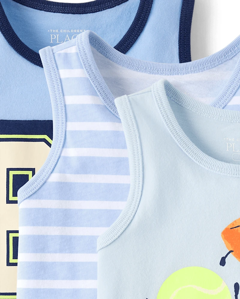 Lot de 3 débardeurs sport pour bébés et petits garçons