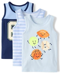 Lot de 3 débardeurs sport pour bébés et petits garçons