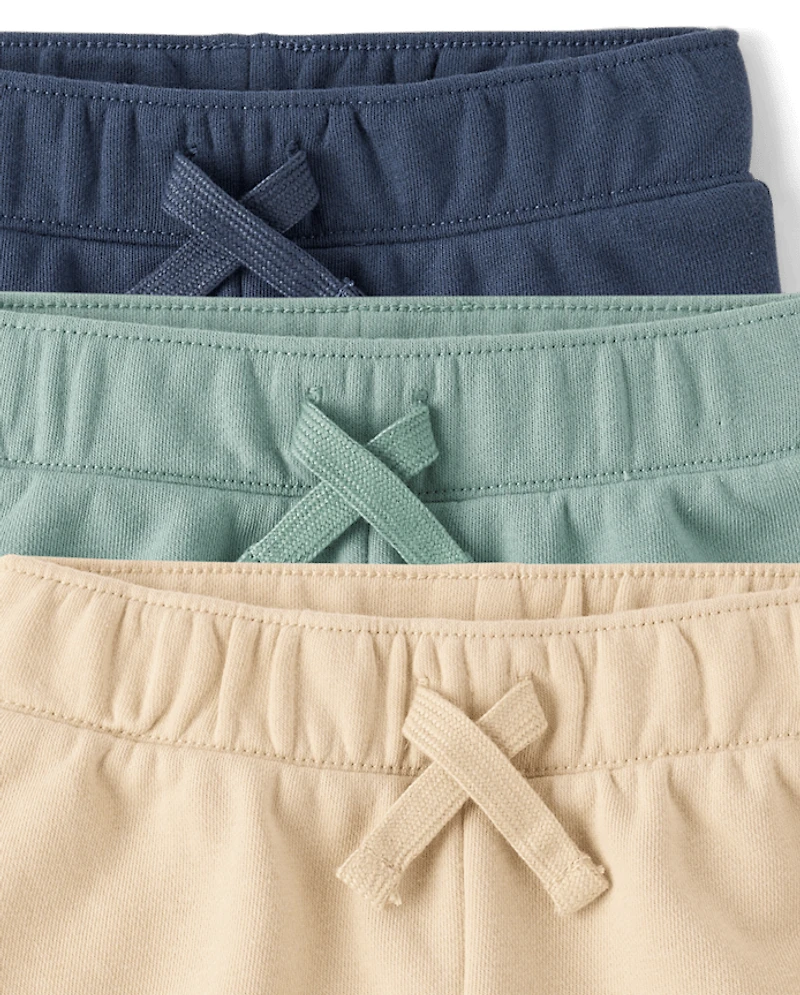 Lot de 3 shorts sport en molleton français pour bébés et petits garçons