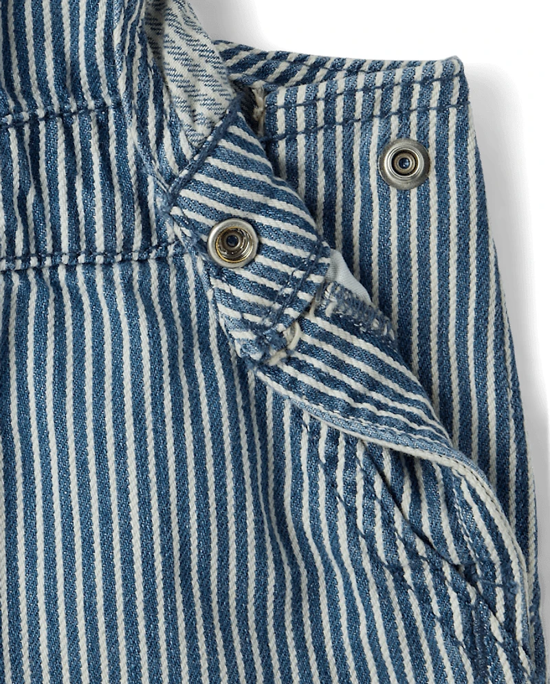 Baby And Toddler Boys Railroad Striped Denim Shortalls