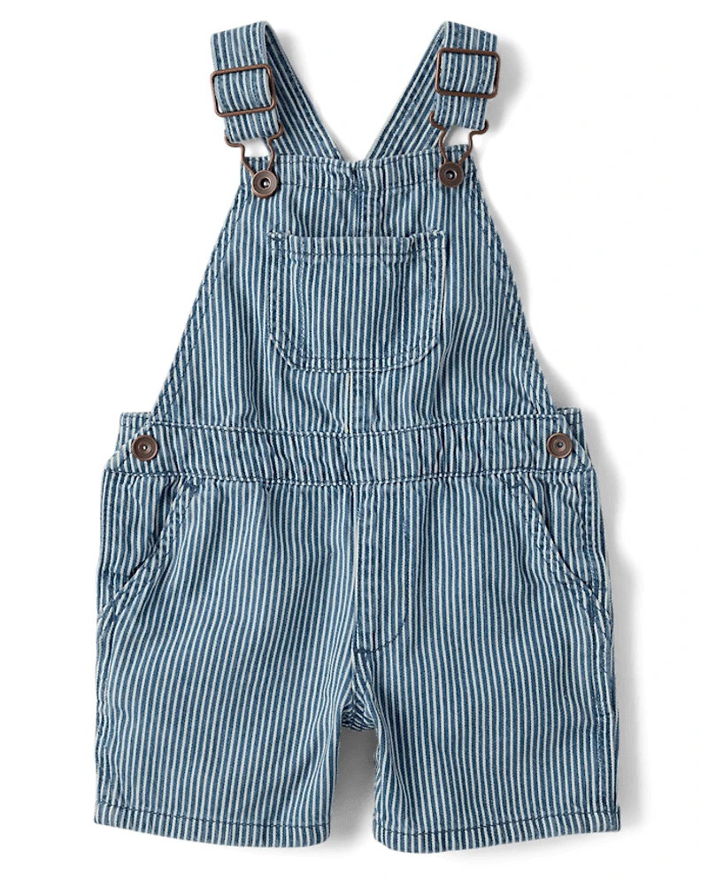 Baby And Toddler Boys Railroad Striped Denim Shortalls