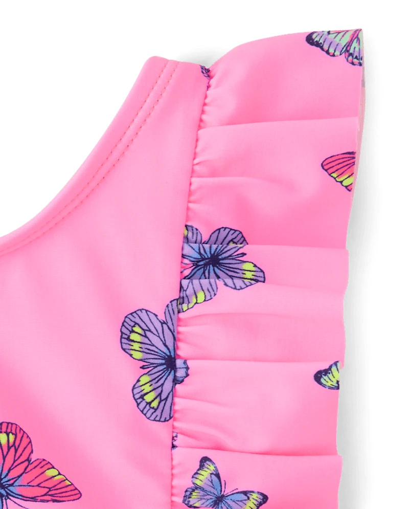 Baby And Toddler Girls Butterfly Flutter One Piece Swimsuit