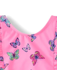 Baby And Toddler Girls Butterfly Flutter One Piece Swimsuit